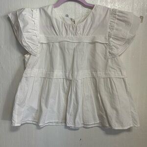 White Ruffled Women's Blouse